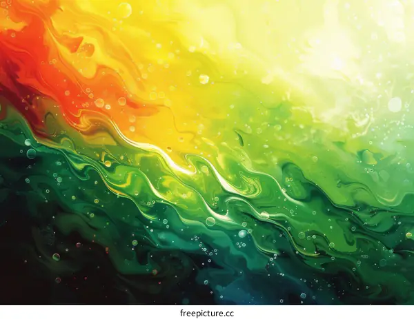 Colorful Liquid Swirling on White Abstract Background