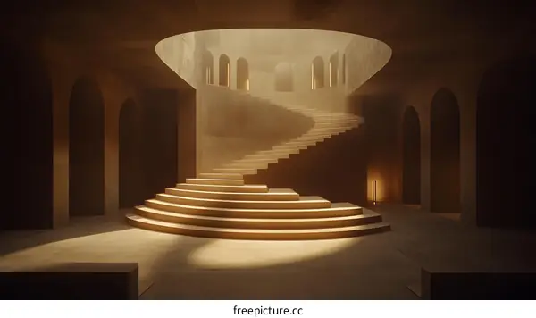 Abstract Staircase in Minimalist Interior Design