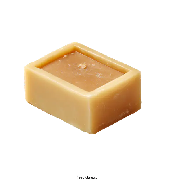 [Transparent Background PNG]Beige Rectangular Bar Soap Isolated on White Background