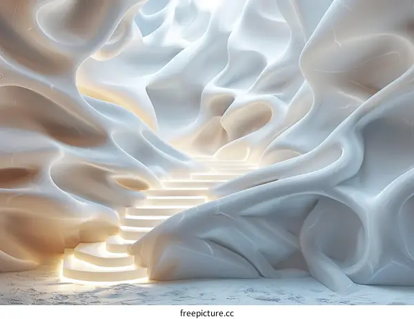 Abstract White Architectural Staircase