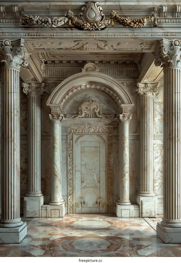 Elegant Interior of an Ancient Building