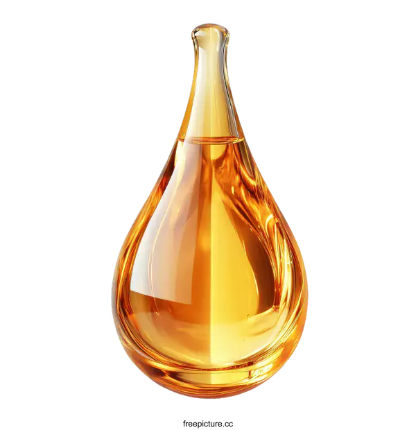 [Transparent Background PNG]Golden Liquid Droplet Design
