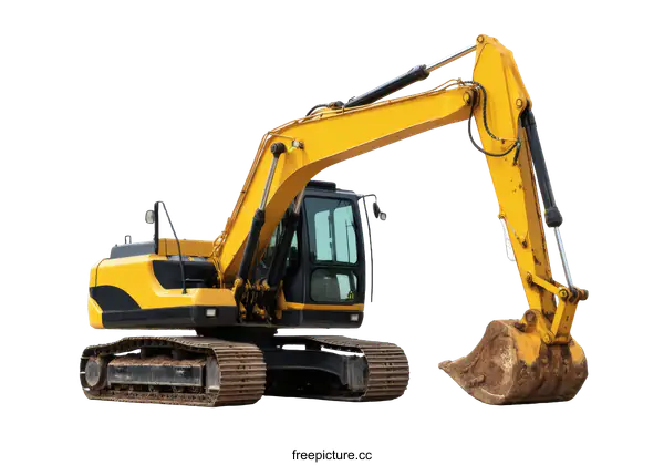 [Transparent Background PNG]Yellow Excavator Isolated on White Background