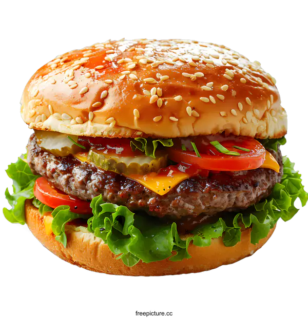 [Transparent Background PNG]Delicious Burger on White Background