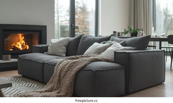 Modern Living Room with Cozy Sectional Sofa