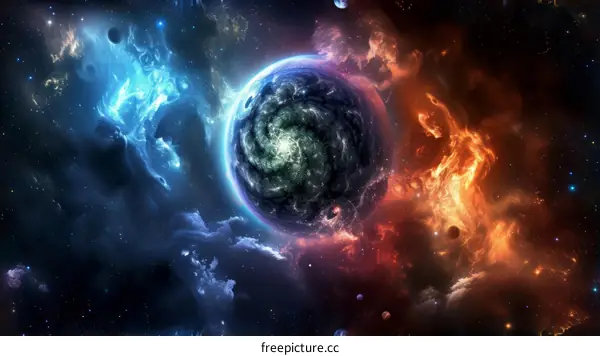 Blue and orange space