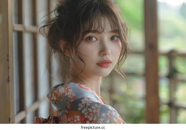 Young Asian Woman in Kimono