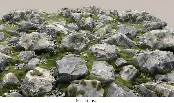 Close Up of Mossy Rocks in Nature