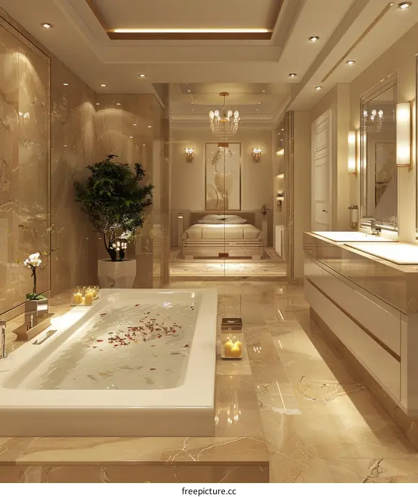 Luxury Bathroom Interior Design Illustration