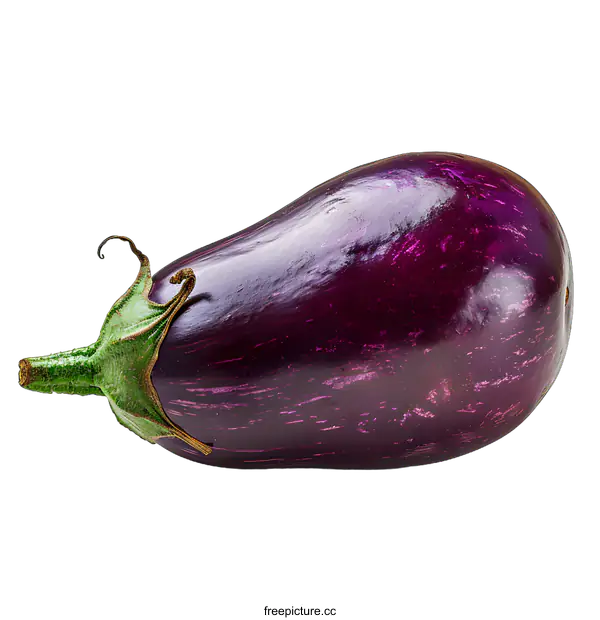 [Transparent Background PNG]Fresh Purple Eggplant on White Background