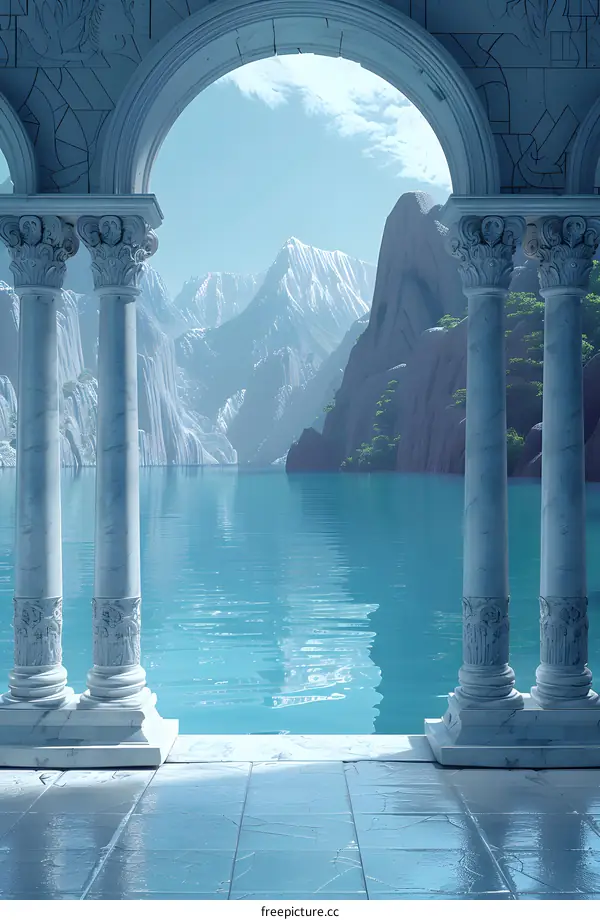 Majestic Fantasy Valley: A Painting of Architectural Wonders