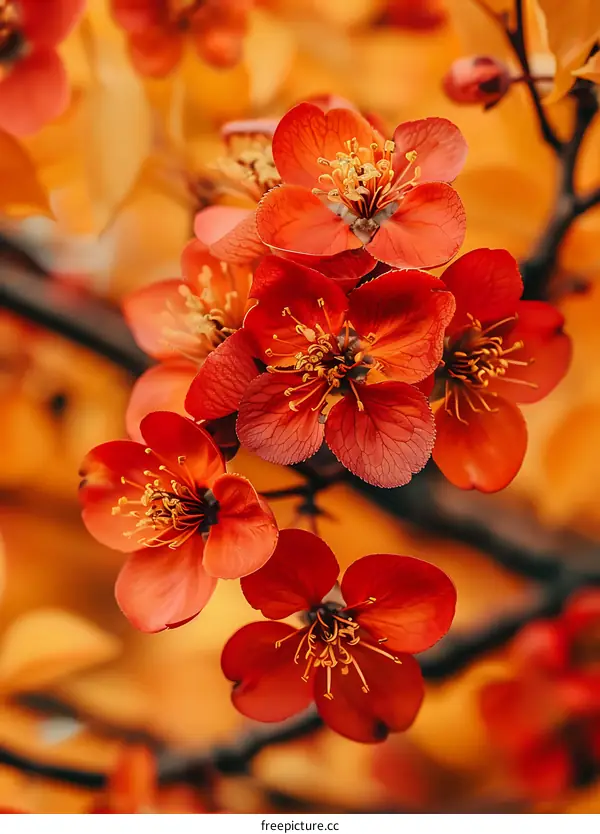 Close Up of Bright Red Flowers