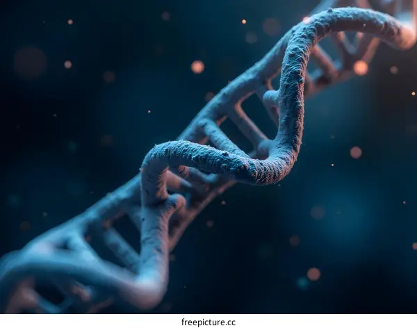 3D Illustration of DNA Double Helix Structure