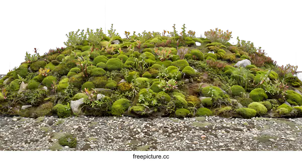 [Transparent Background PNG]Green Mossy Hill Close Up