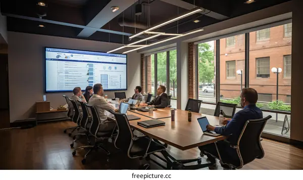 Business meeting in a modern office conference room