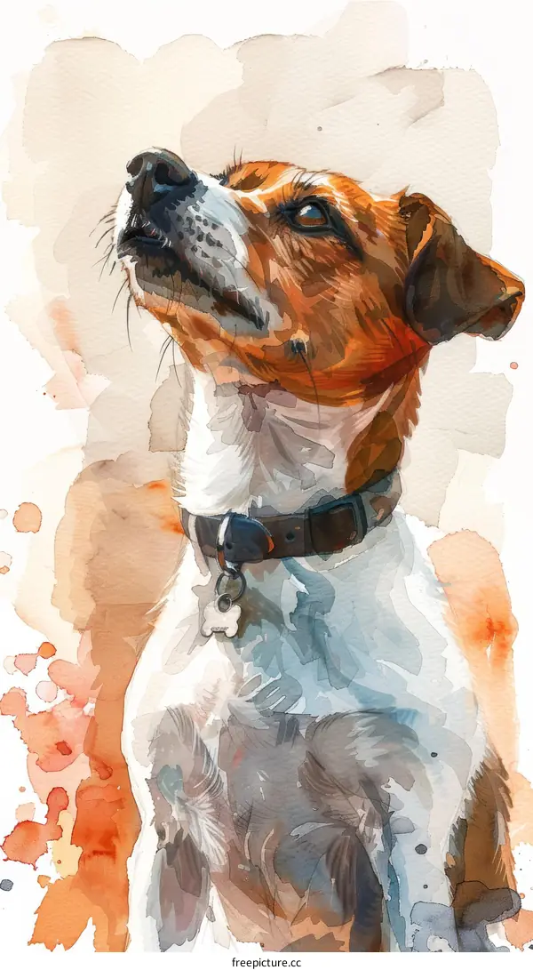 Watercolor painting of a Jack Russell Terrier