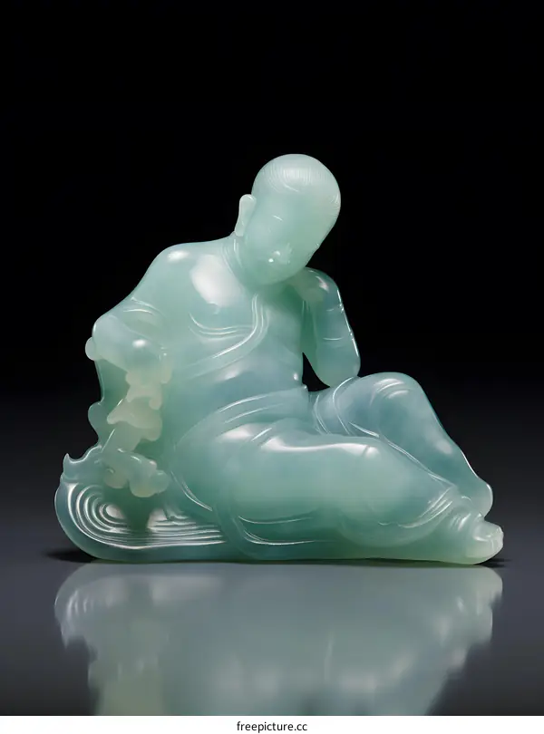 Jade Sculpture of a Sitting Man