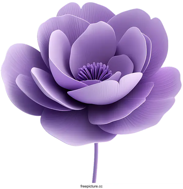 [Transparent Background PNG]Purple Flower Illustration in Artistic Style