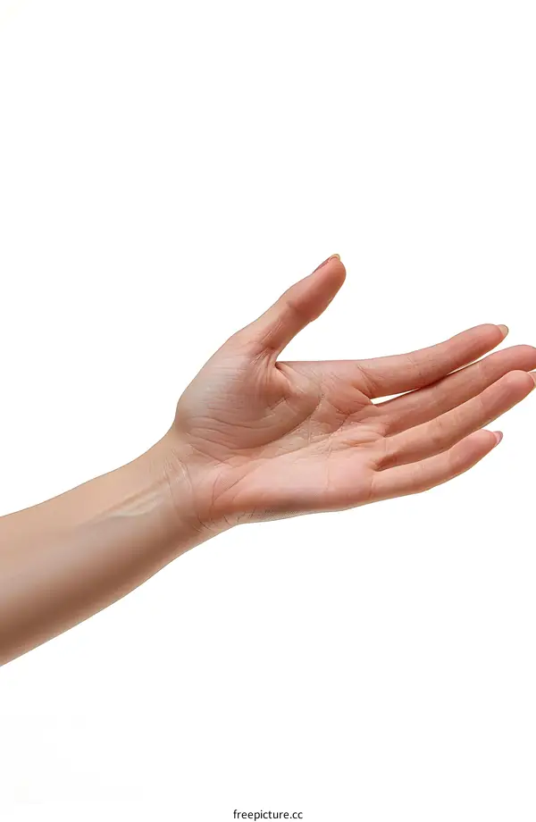 Womans Hand Gesture on White Background