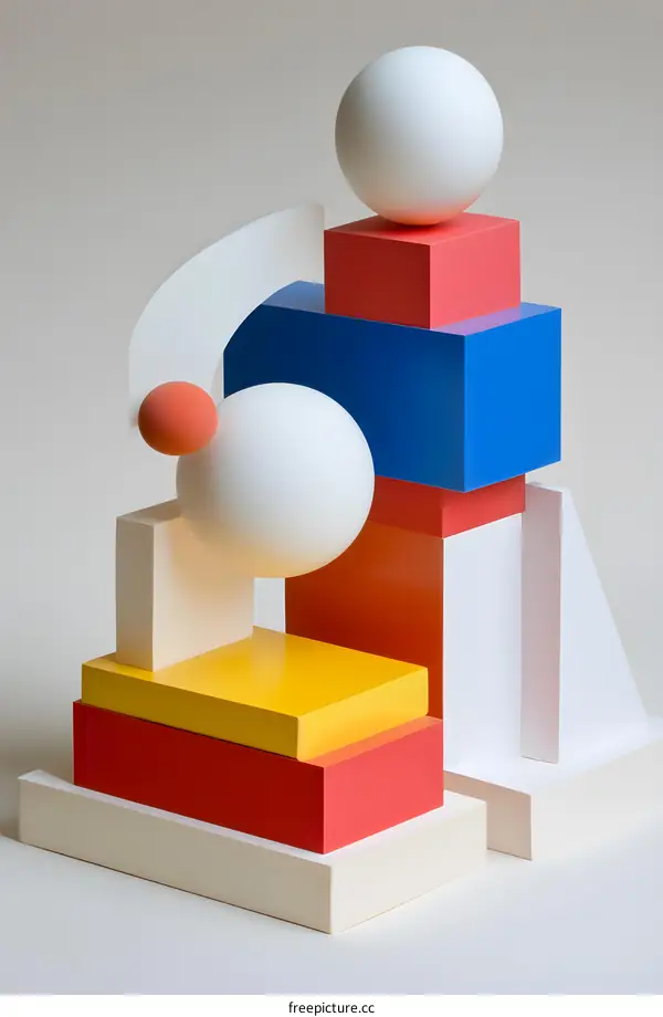 Abstract Geometric Shapes with White Background