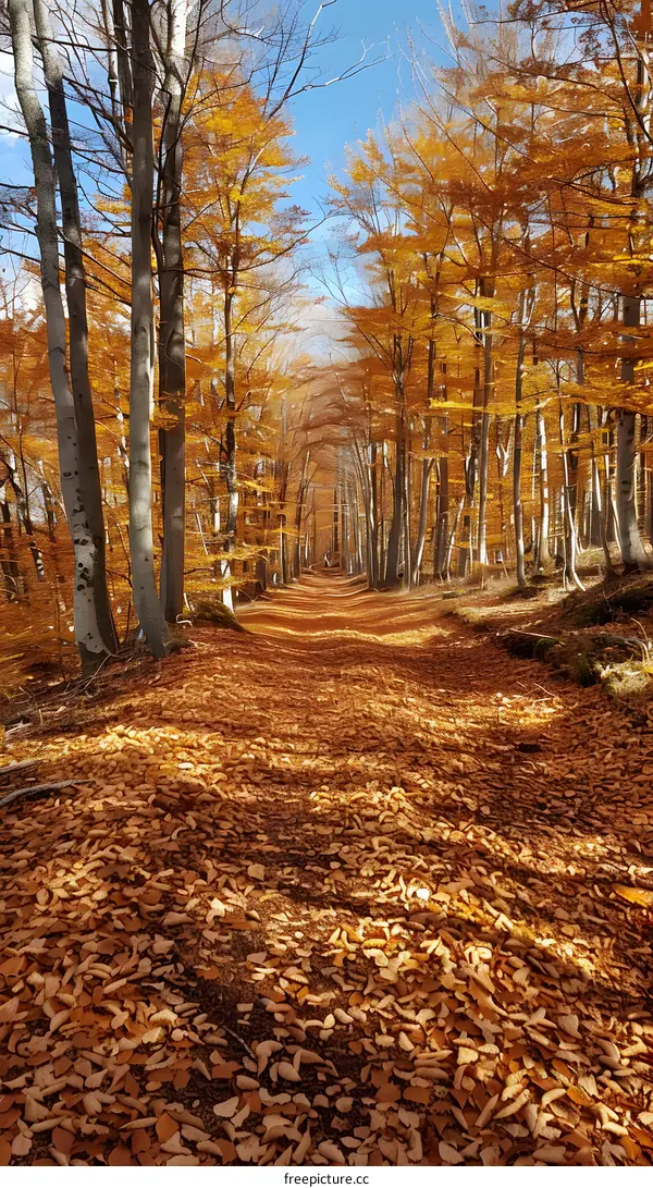 Golden Autumn Forest Path