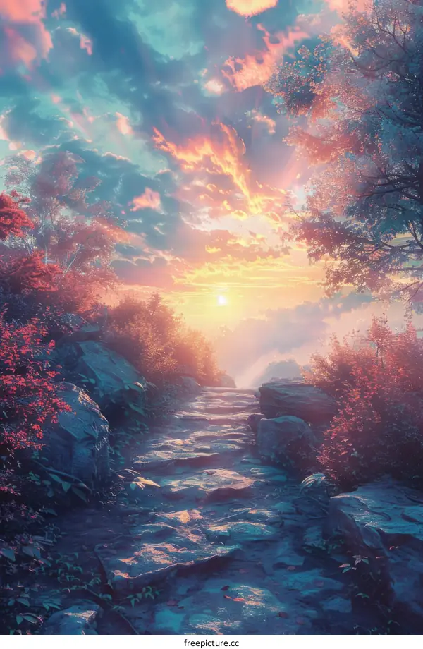 Enchanted Forest Sunset