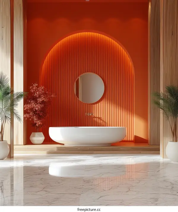 Modern Orange Bathroom Interior Design