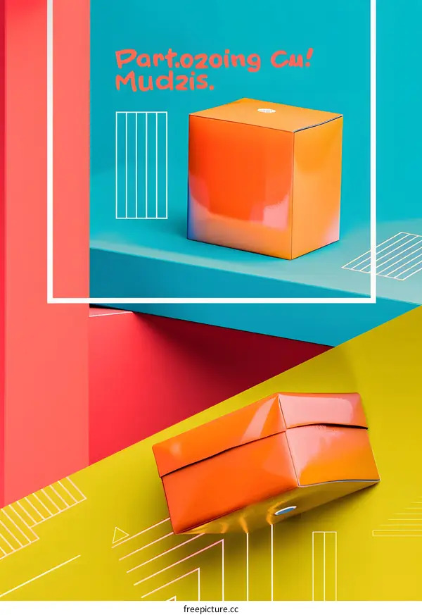 Colorful Geometric Background with Boxes