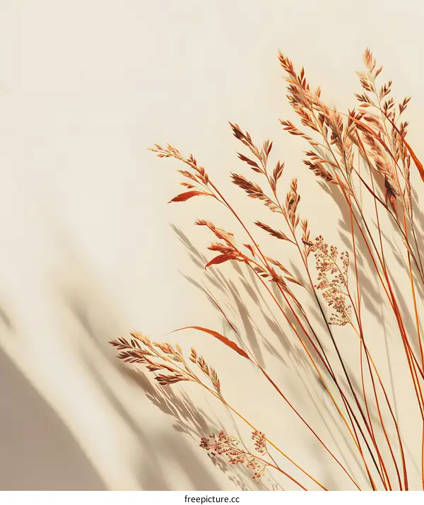 Dried Grass Against a White Background