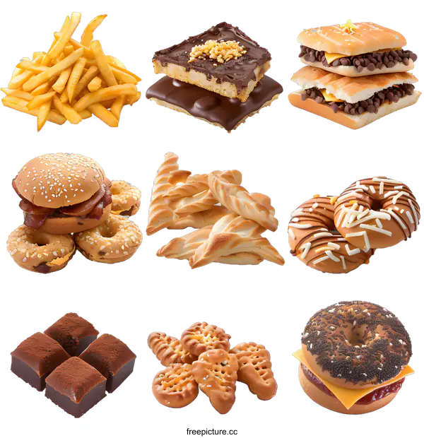 [Transparent Background PNG]Collection of Various Delicious Food Items