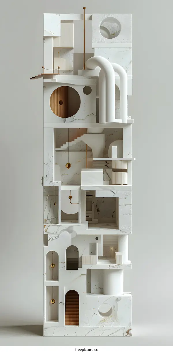 3D rendering of a modular building