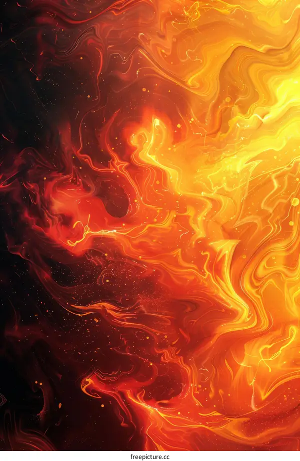 Abstract Liquid Fire Flow Art