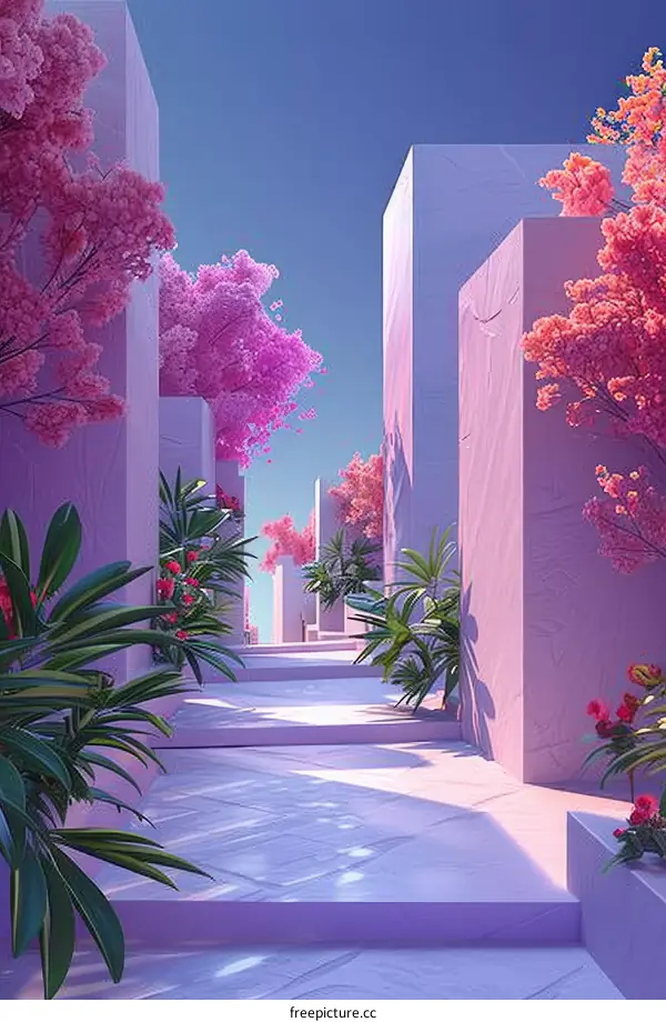 Pink Blossoms Adorn the City Streets