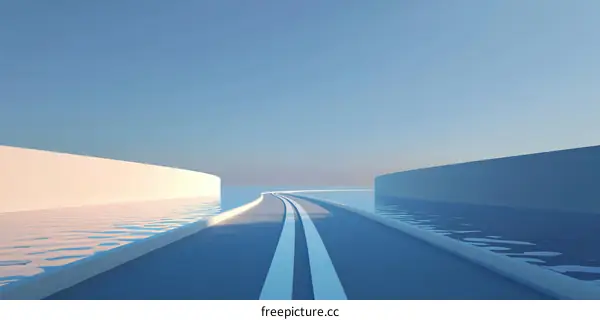 Abstract Digital Road Through Water