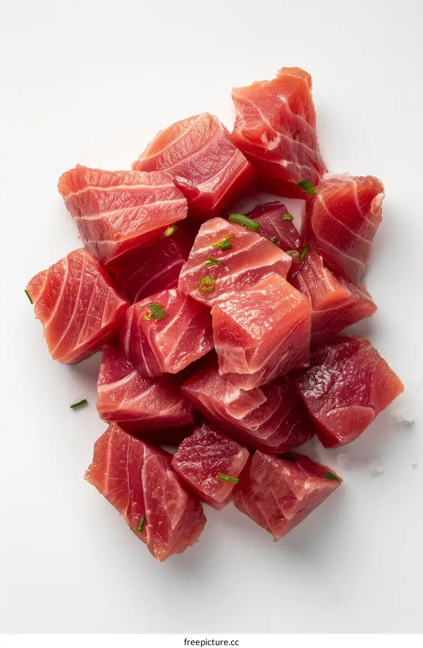 diced raw tuna