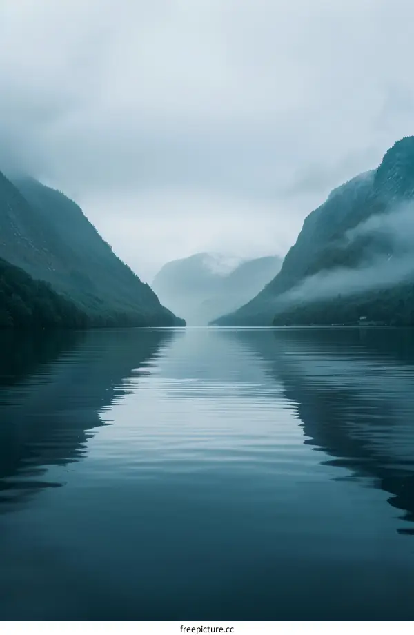 Stunning Fjord Landscape with Majestic Mountains and Tranquil Waters