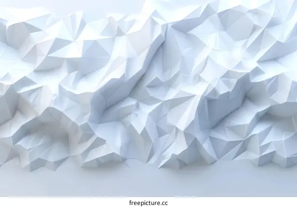 3D rendering of a white polygonal surface