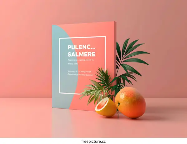 Minimalist Book Cover Design with Tropical Fruits