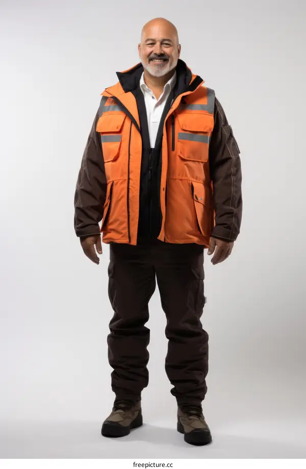 man wearing a hard hat and a reflective vest