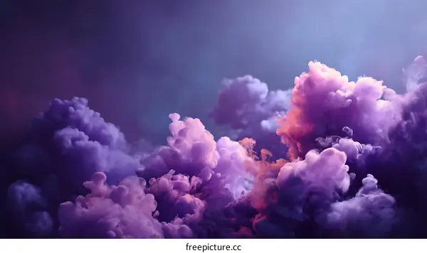 Abstract Purple and Pink Ink Cloud Art