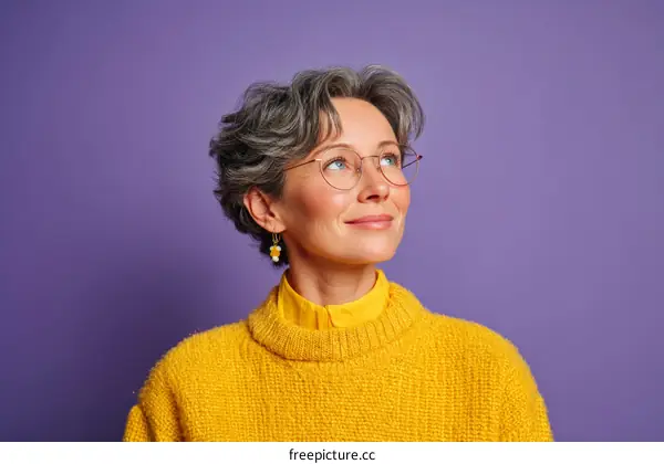 Portrait of a Thoughtful Woman in a Yellow Sweater