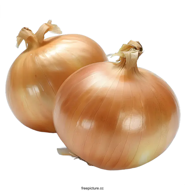 [Transparent Background PNG]Two brown onions isolated on white background