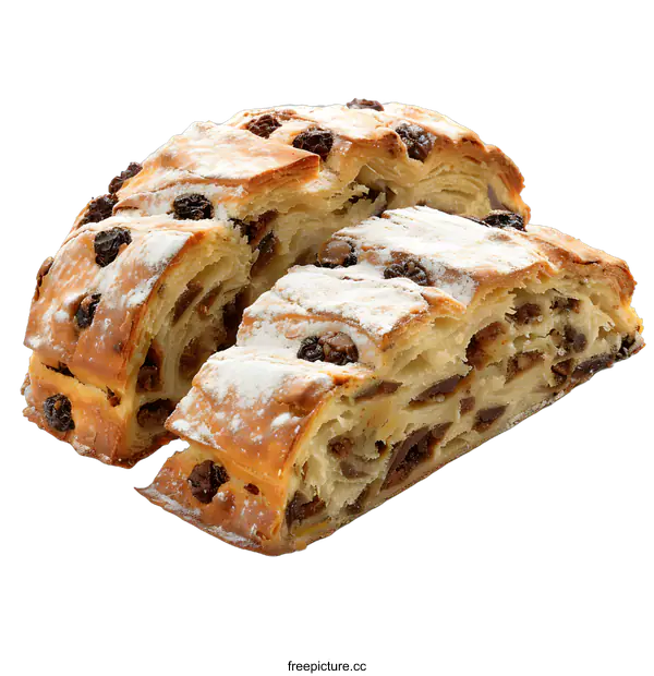 [Transparent Background PNG]Sliced Fruit and Nut Loaf Cake