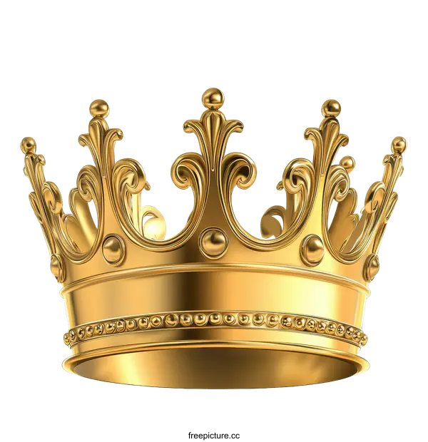 [Transparent Background PNG]Golden Royal Crown Illustration