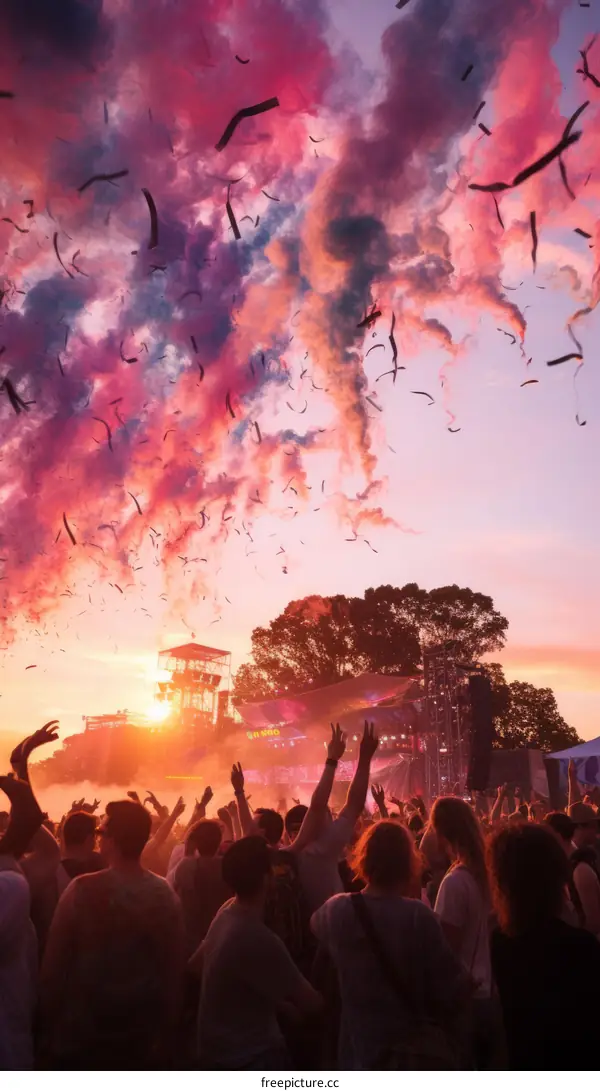 Colorful Smoke at a Festival
