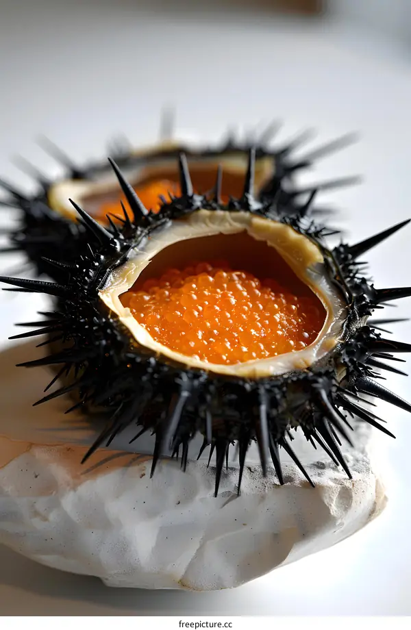 sea urchin with orange roe
