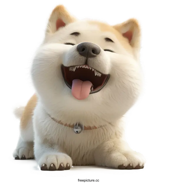 [Transparent Background PNG]Fluffy Shiba Inu Dog Digital Illustration