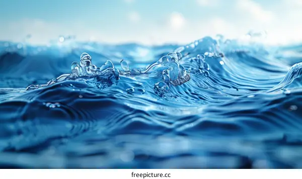 Close-up of Water Surface with Waves and Bubbles
