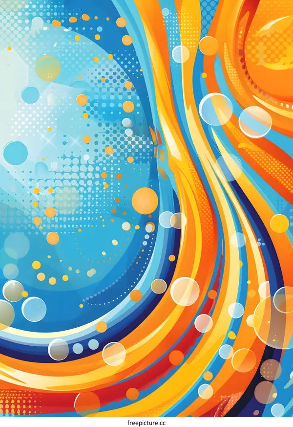 Abstract Colorful Swirls and Bubbles Design