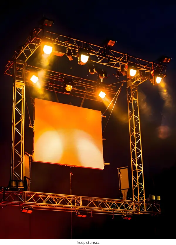 Stage Lighting with Large Screen Setup